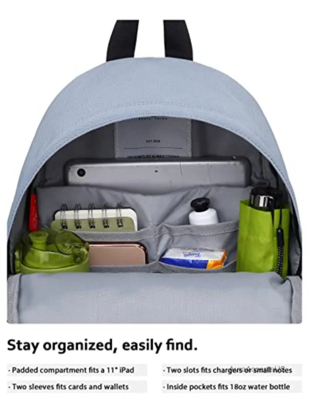 Mini Backpack Lightweight Water Resistant Daypack Multi Pockets